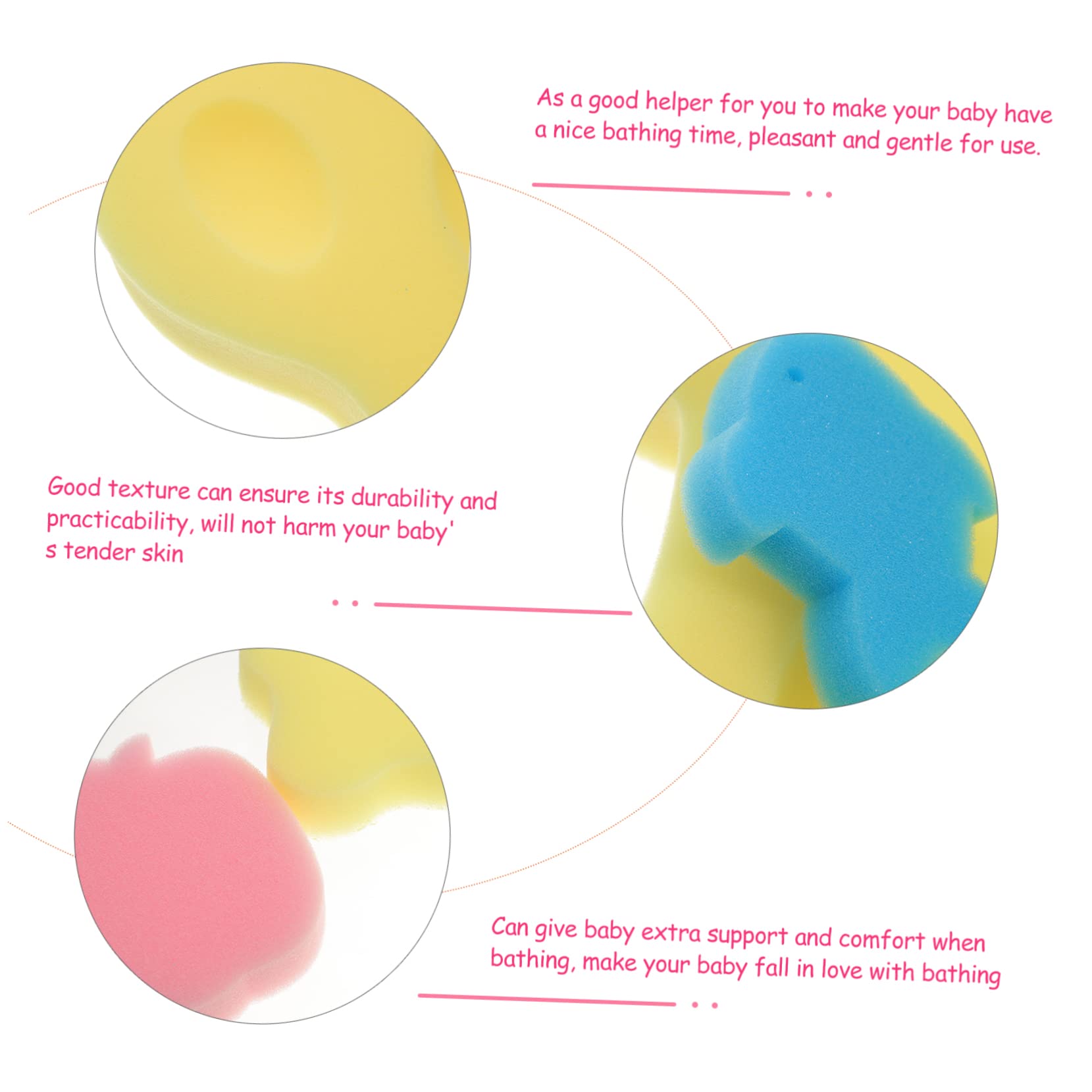 BESPORTBLE Newborn Bath Sponges Mat Soft Bath Support Cushion Lightweight Quick Drying Non Slip Bath Sponges for Shower Random Style