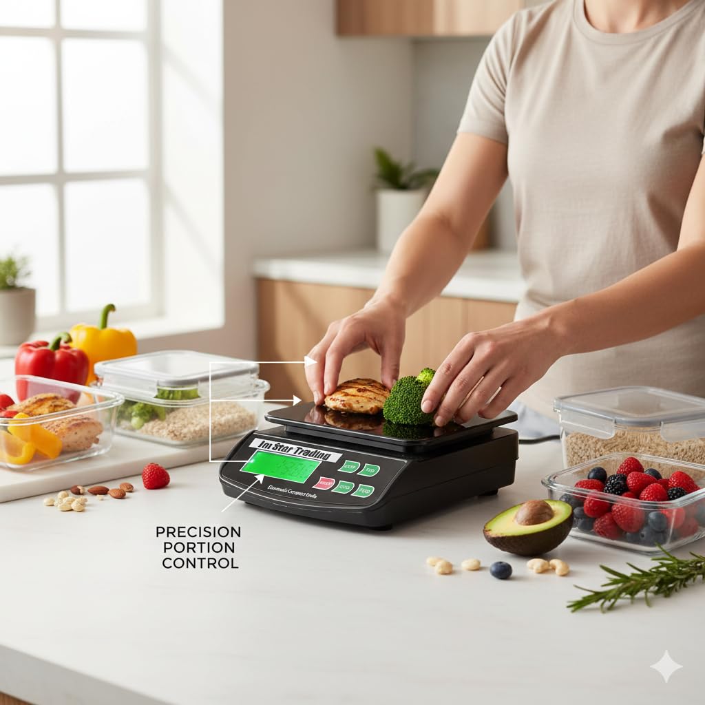 IMStarTrading Digital Kitchen Food Weighing Scale for Healthy Living | Home Baking Cooking Fitness & Balanced Diet | High Precision Weighing Scale with Digital Display | 10Kg x 1g | LCD Screen 3