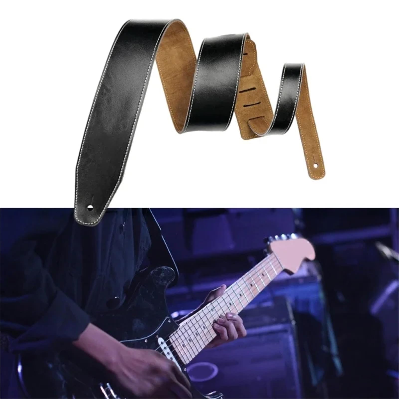Correa de guitarra cuero suave ajustable y gruesa, universal, repuesto for el hombro, accesorios for Para Guitarras Bajas