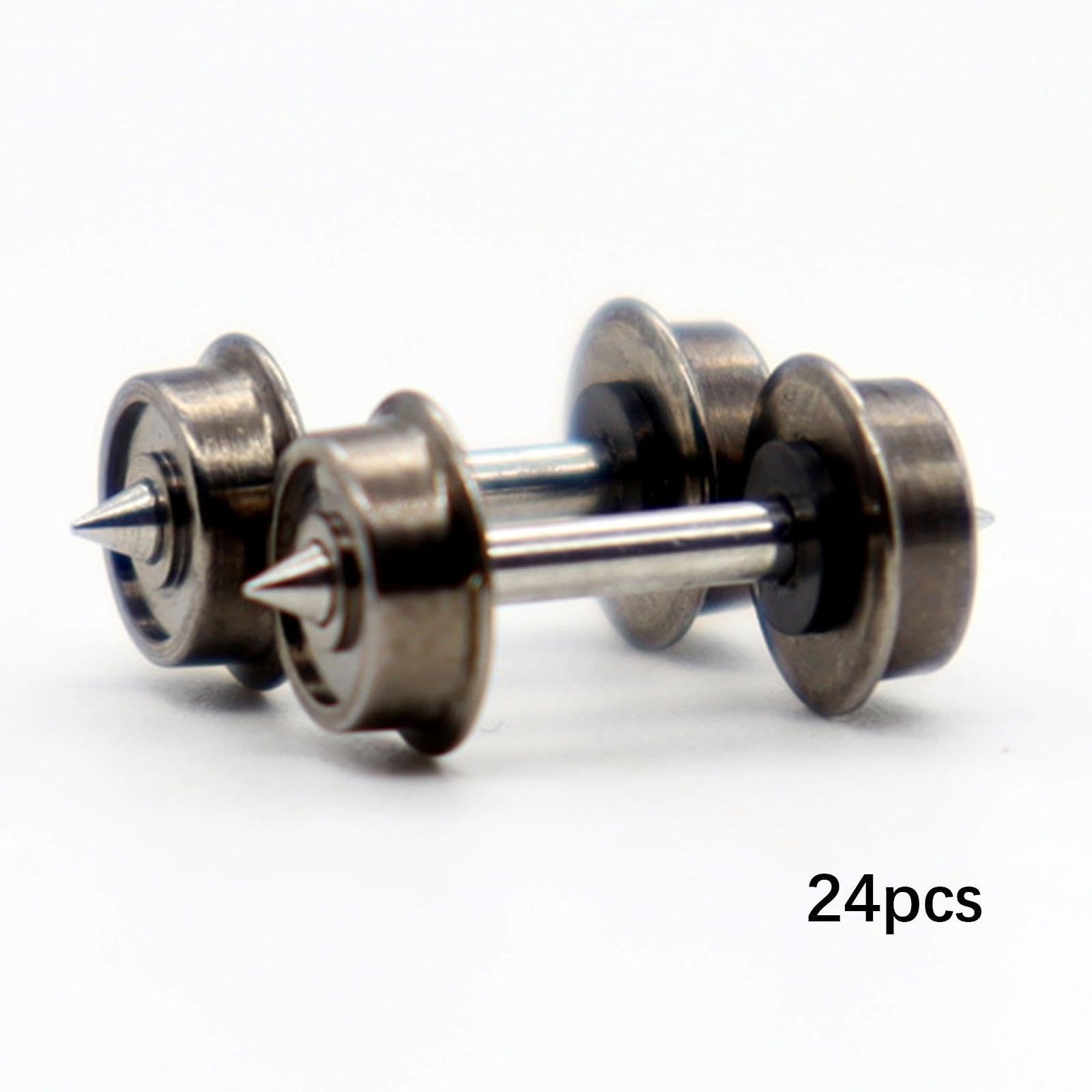 Colcolo Ruedas de Metal de 24 Piezas, Rueda de Escala n, Profesional, Parte de Repuesto, Hobby Trenes Eje de Metal de Accesorios para 1: 160 Trenes Modelo