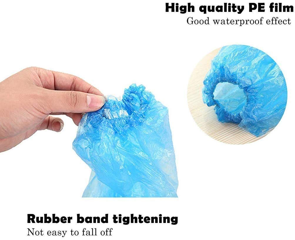 YHW Cubierta del Zapato Cubierta de la máquina de Zapatos 30 Pares Zapatos y Botas de Lluvia Azul Desechables Cubierta de plástico Larga y Transparente