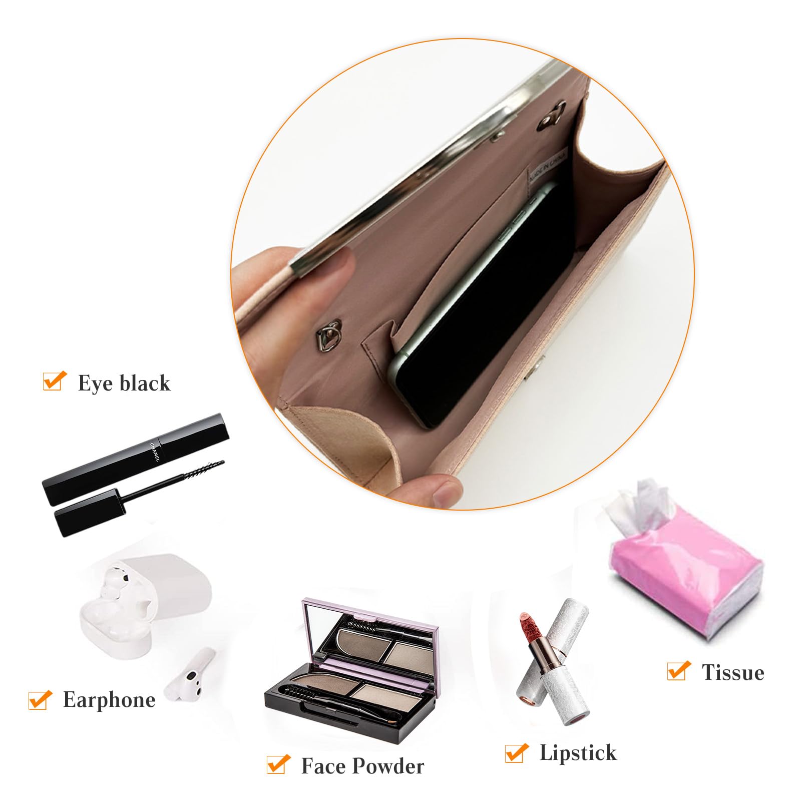 CORIOS Pochette da Donna Clutch con Paillettes Borsetta da Sera Pochette Piccolo con Catena Borsa Sposa Bling Elegante Borsa a Tracolla a Spalla per Cerimonia Festa Ballo Cocktail