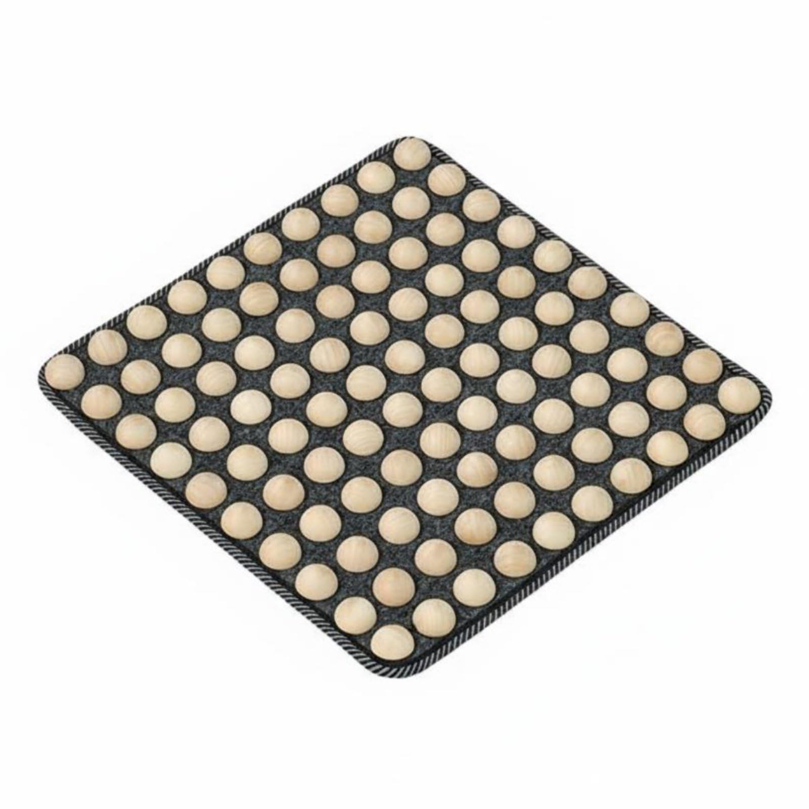 Baoblaze Foot Massage Pad Tapis de Massage Pieds Appareil Réflexologie Acupression Bois Plein Perles Alignées Confort Renforcé Antidérapant Convient aux, 40x40cm, Sans Big Ball