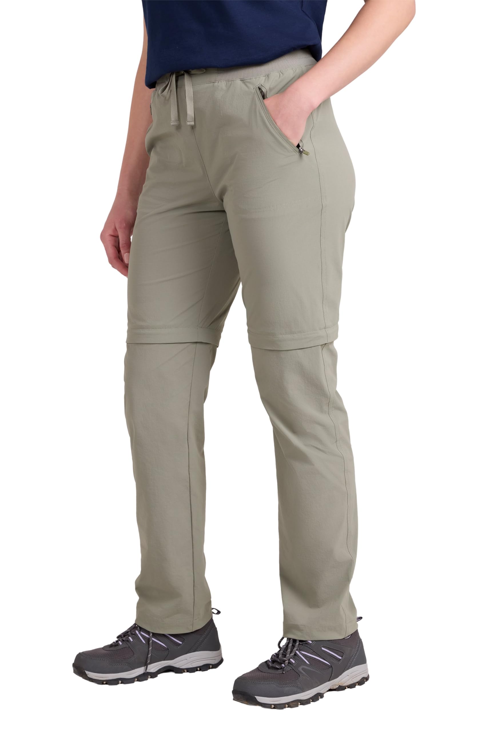 Mountain Warehouse Women's Light Khaki (Regular Length) Explorer Zip Off Trousers - Quick Drying Pants, Uv Protection Bottoms - Spring Summer, Hiking, Camping & Outdoors Size 6