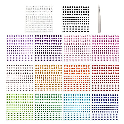 Torytoe Strass Autocollants, 2408 pièces Strass Visage Autocollants, Strass Visage Auto-AdhÉSif Bling Maquillage Strass Pierres PrÉCieuses Autocollants pour Décoration DIY Visage Corps Ongles Cover