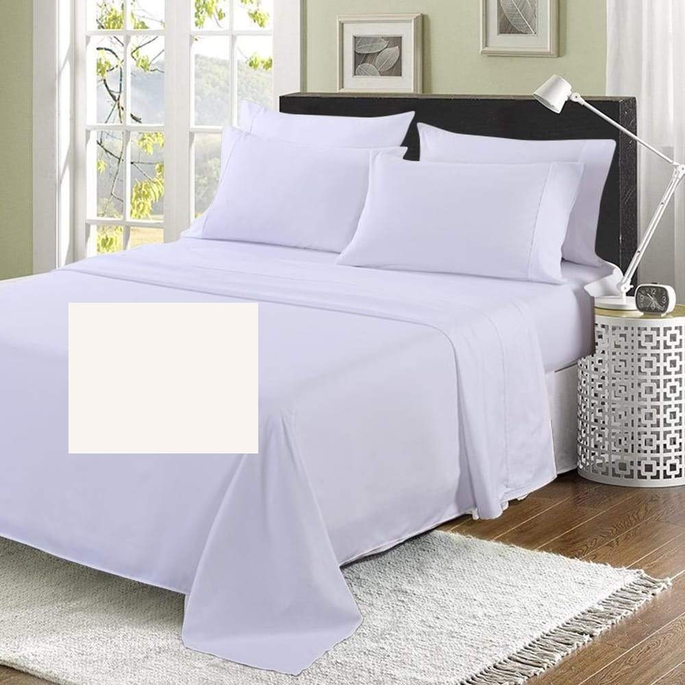 Bedtime Comforts Ltd Cream Emperor Flat Sheet Bed (120" X 112") Over 20 Colours 300 Thread Count (Cream)