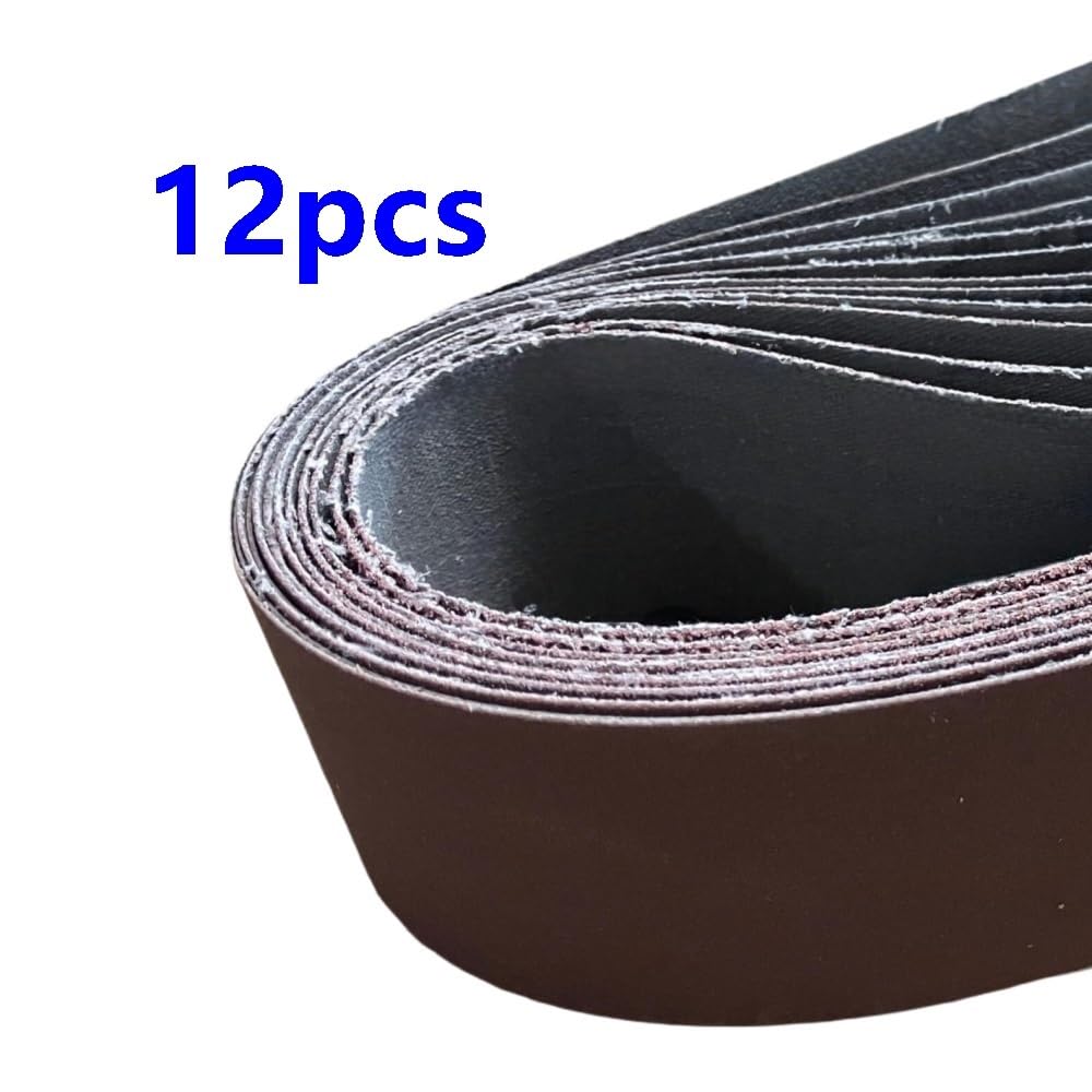 1 Juego de correas de lijado surtidas, grano de óxido de aluminio de 2x27 pulgadas for pulir