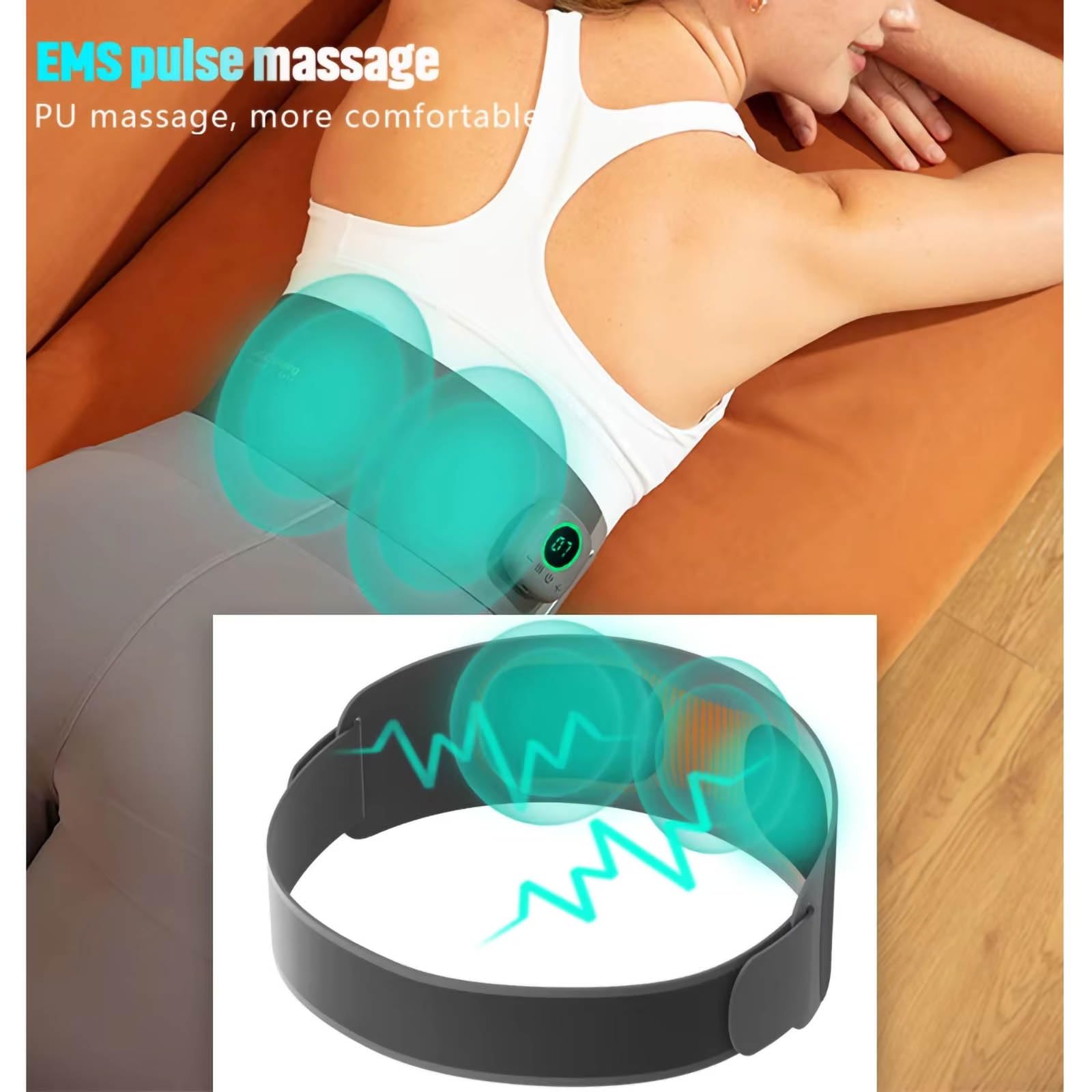 Cintura massaggiante addominale con 10 modalità EMS e termoterapia – impacco caldo a 3 livelli, tonificatore muscolare elettrico per eliminare i grassi, sollievo dal dolore,Grey
