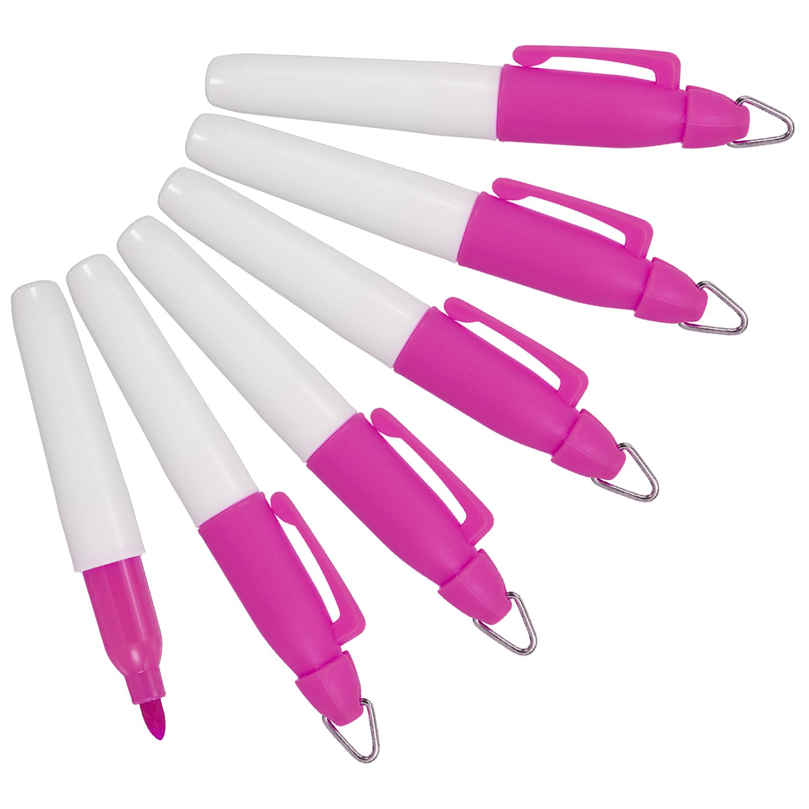 PATIKIL Mini Permanent Markers, 6 Pack Golf Ball Marker Pens with Keychain Clip for Office Meeting Outdoor Activities Pink