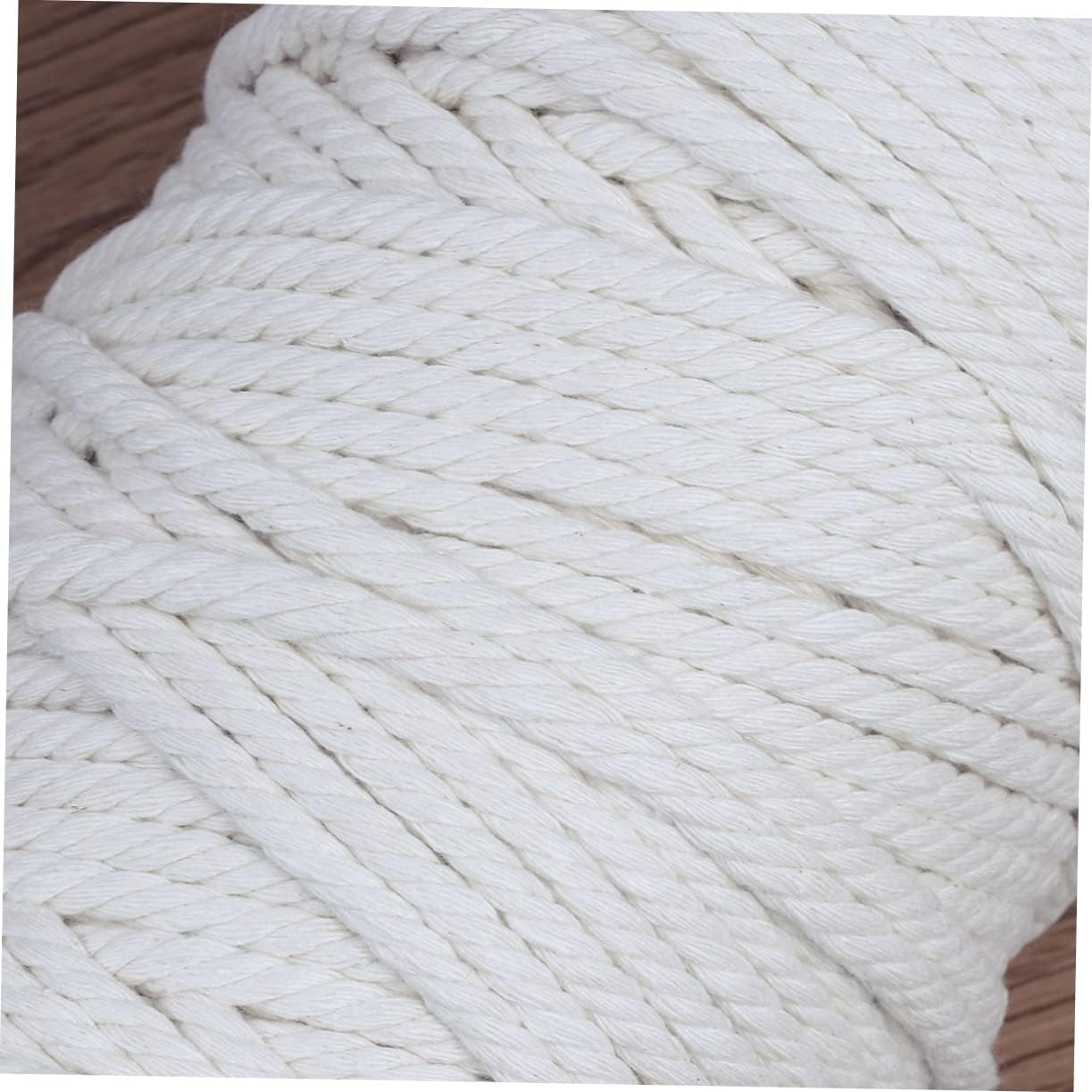 VILLFUL Natural Cotton Twisted Rope 100m Craft Rope Cord for Wall Hanging Decorative Macrame String 6mm Easy DIY