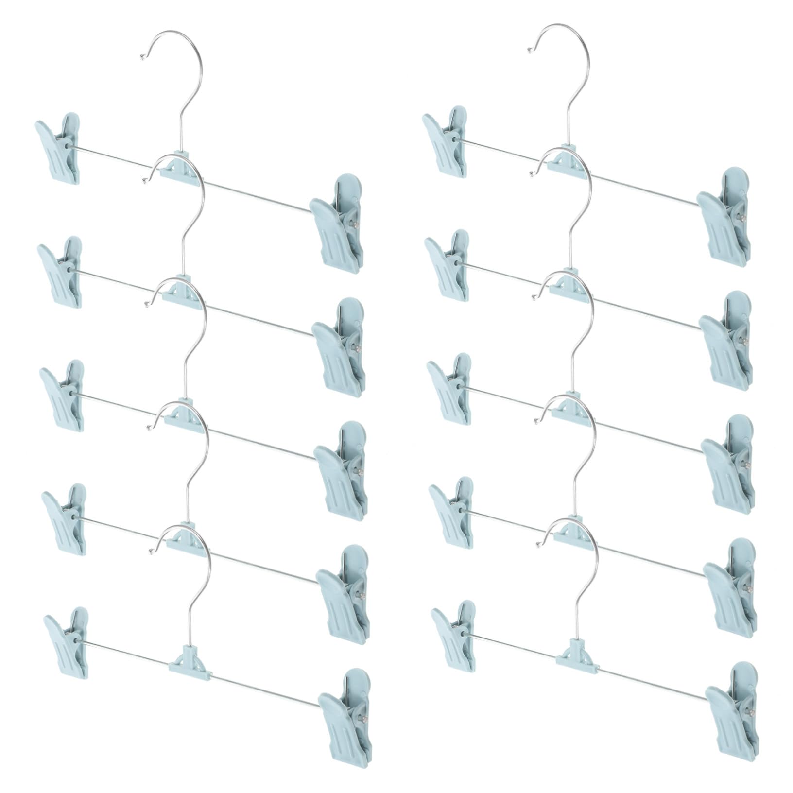 Cintres antidérapants Baluue lot de 10 avec pinces réglables en plastique léger pour jupes