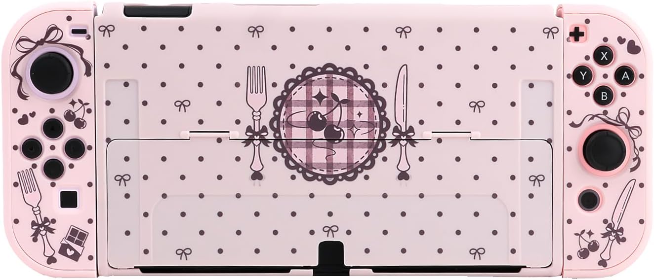 Polka Dots Protective Case for Nintendo Switch2 | Slim PC Hard Protective Shell for Switch2/Switch 2025 | Cute Pink Dockable Switch Skin