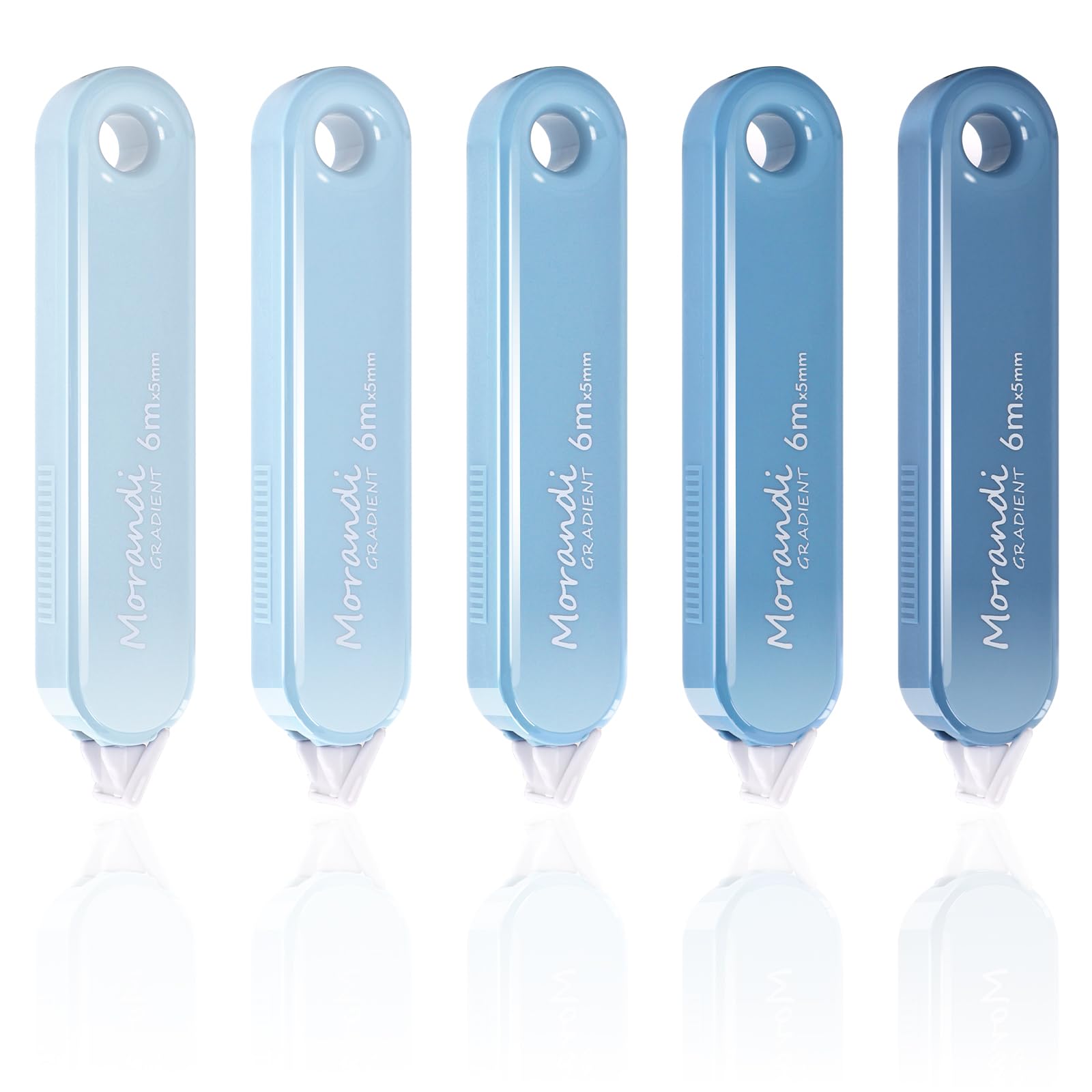 Valitner - 5 cintas correctoras blancas, estética y bonita, secado rápido, corrección instantánea, fácil de usar para suministros de oficina escolar (azul)