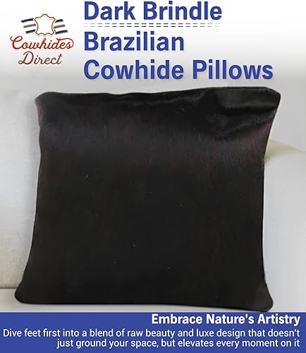 Miniatura 9 de Cowhides Direct Almohada de piel de vaca genuina (color topo, 16 x 16 pulgadas), auténtica funda de almohada de piel de vaca brasileña con rellenos