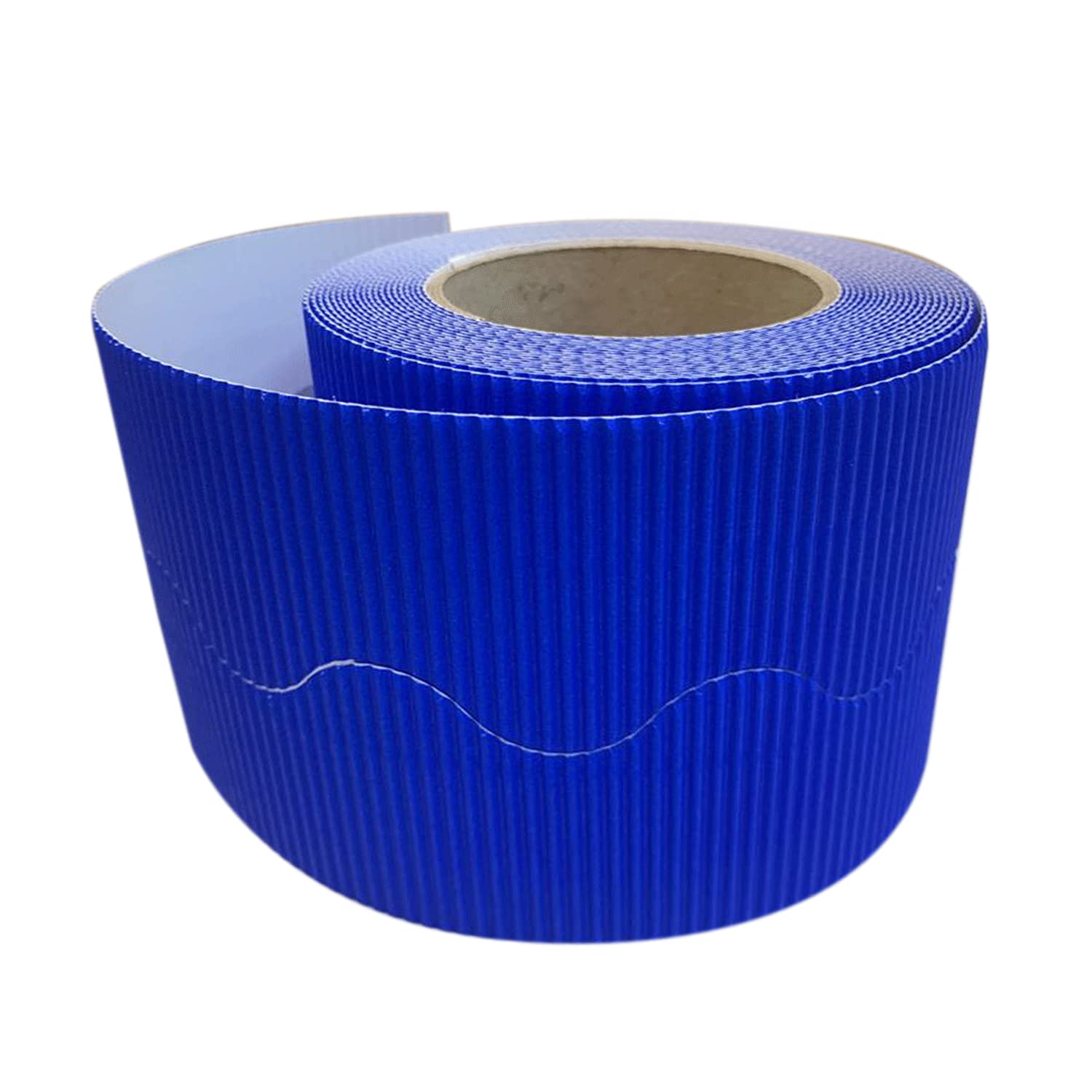 3 Ace Crafts Size 57mm x 15m (Ultra Blue) Corrugated Display Borders Roll for School Classroom Decorations, Bulletin Boards and Crown Making Crafts, Scalloped Edge Border Rolls Fade Resistant