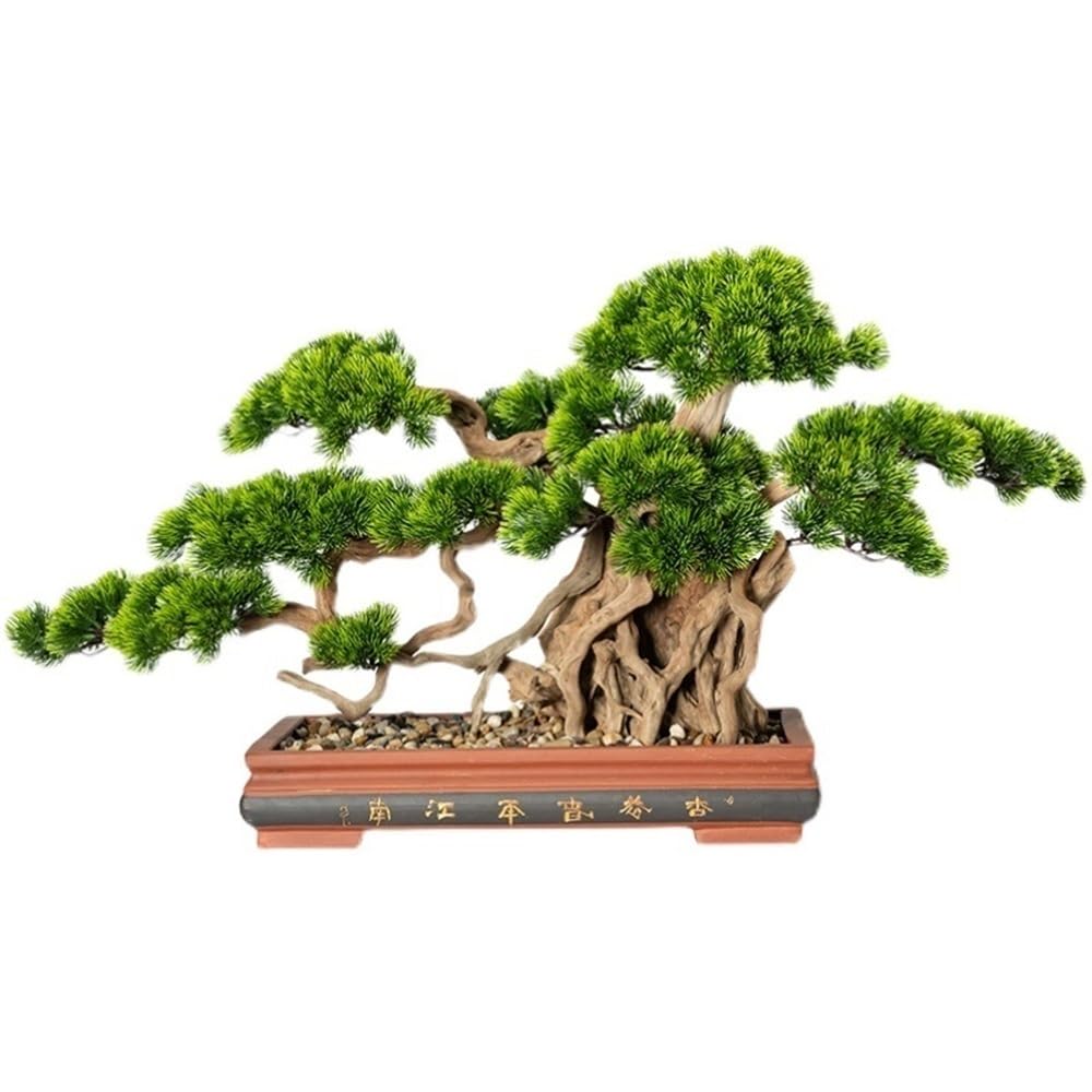 GLJTUO Artificial Trees Artificial Bonsai Tree Green With Ceramic Pot Fake Plants For Home,Bookshelf, Office Desk Decor Simulated Pine