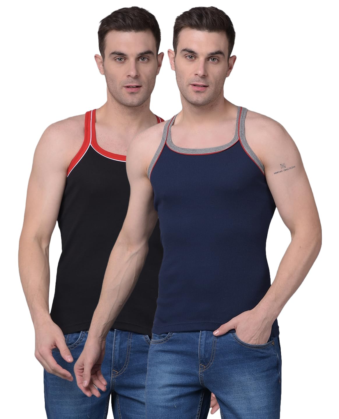 Men's Solid Cotton Gym Vest (Colour May Vary)
