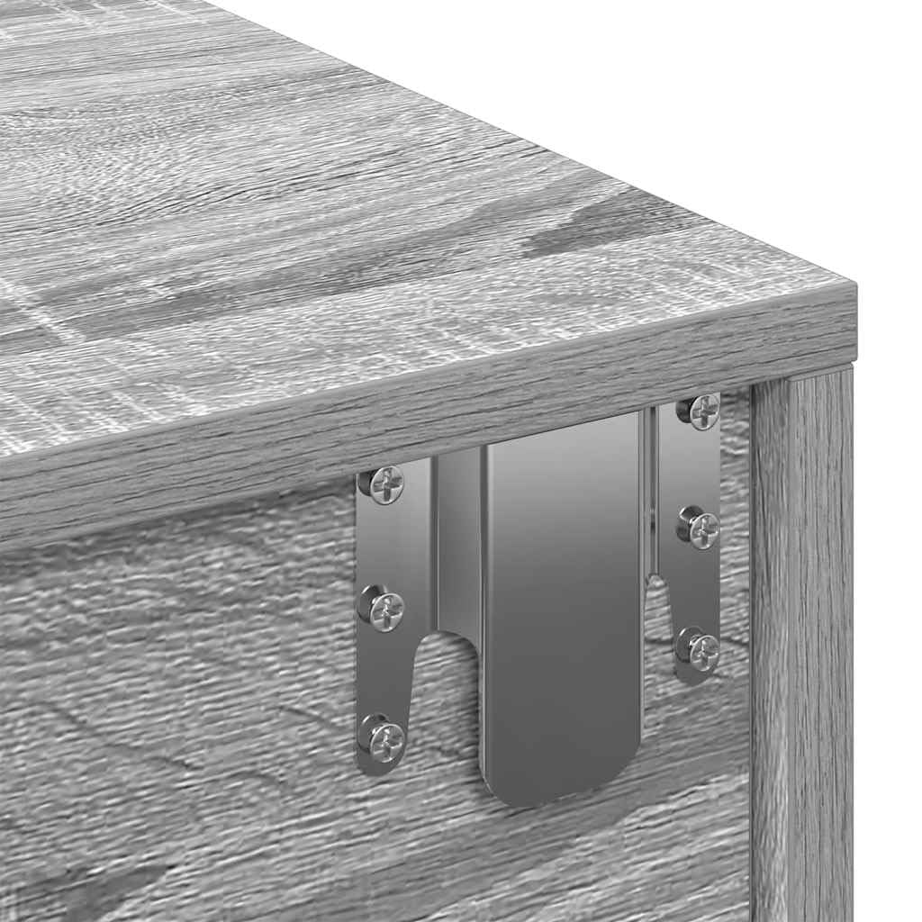 Generisch Wandregal mit Schubladen Grau Sonoma 80x33x17 cm Holzwerkstoff,Möbel,Regalsysteme,Wandregale-859982