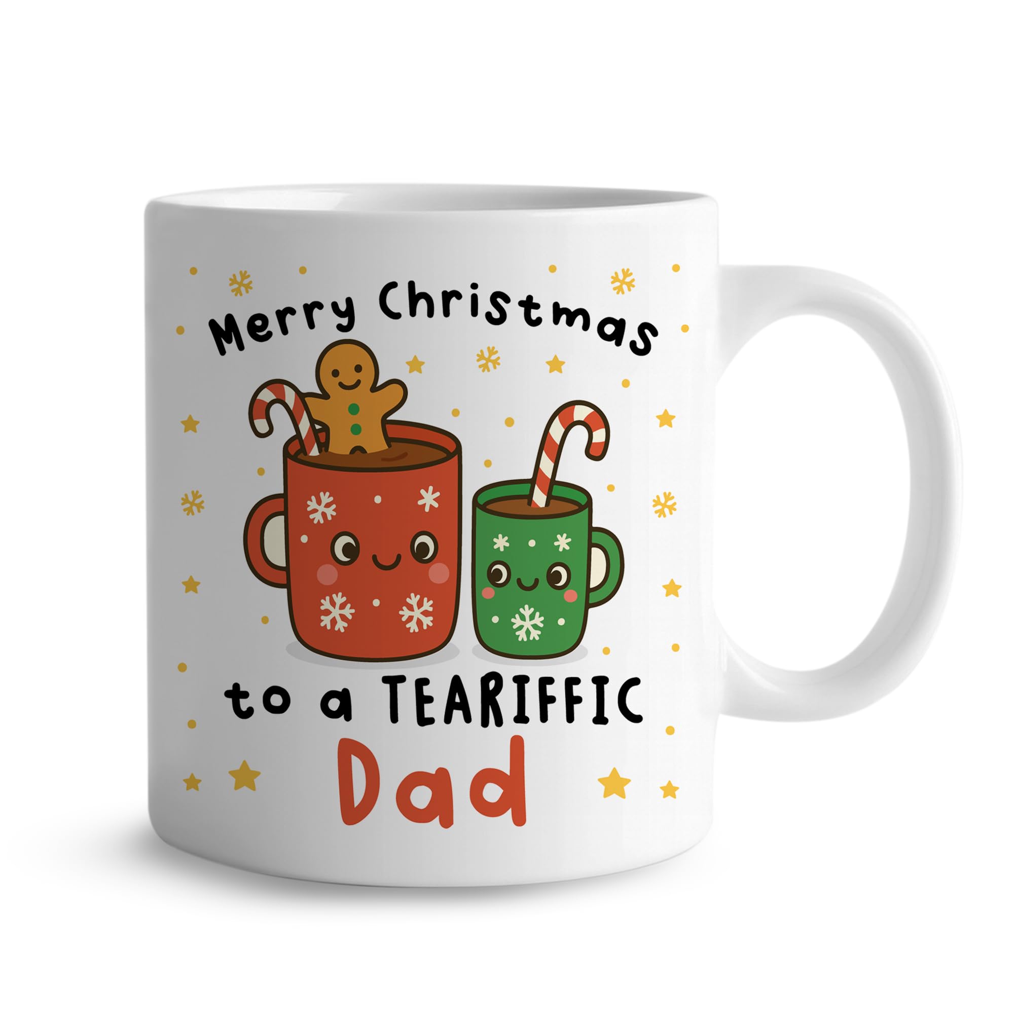 RED OCEAN Merry Christmas to a Tea RIFFIC Dad Mug for Dad for Him from Daughter Son Novelty Ceramic