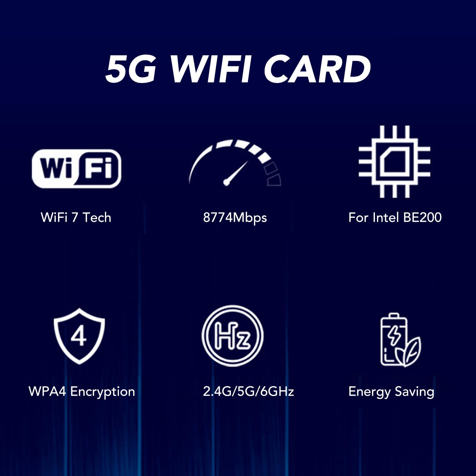 Fockety Carte WiFi 7 PCIe, Adaptateur Réseau Tri-Bande 574 Mbps 2400 Mbps 5800, Carte WiFi M.2 avec Bluetooth 5.4 pour Ordinateur 10 11 OS (7 avec antenne et Support)