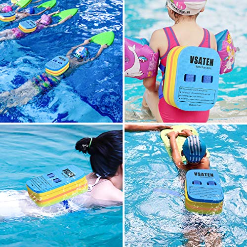 VSATEN Back Float, Swim Belt Bubble Adjustable 3 Layers Thicken Split Foam Learning Safety Training Board Pool Floaties for Kids Toddlers Swimming Beginners Floats Swim Lessons Equipment (60lb-100lb)