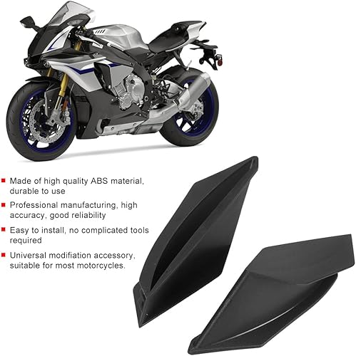 Miniatura 2 de Aletas de motocicleta universales para motocicleta, alas aerodinámicas para alerón, accesorio de modificación universal (negro)