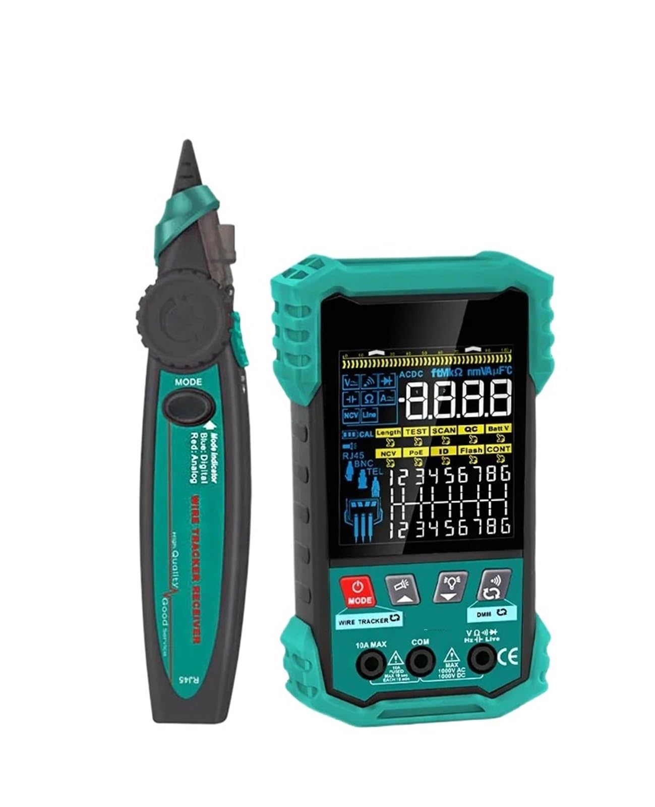 Mthckxjbsuz Et623 Cable Tracker, 400M Length Measure Network Cable Tester Poe Test Lan Mapping 3.2-Inch Multimeter Maintenance Tools