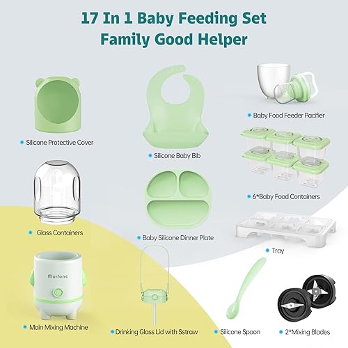 Miniatura 2 de Fabricante de alimentos para bebés, juego 17 en 1 para alimentos para bebés, alimentador de alimentos para bebés, chupete, regalo esencial para