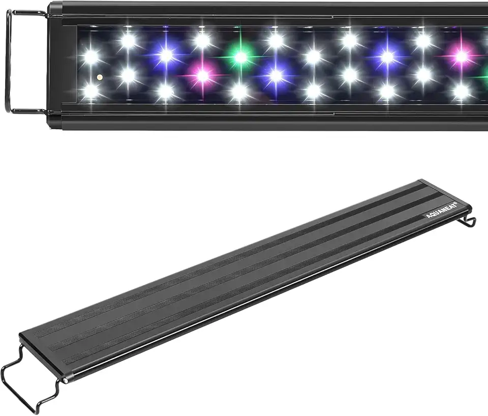 Luz LED para Aquário com Espectro Completo, 16W Luz para Aquário de água Doce, Ligar/Desligar Automático com Temporizador, Espectro Completo, Brilho Ajustável