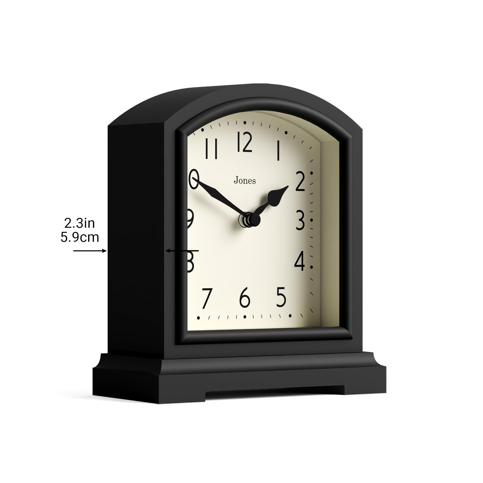 Jones Clocks® Tavern mantel clock, Black, 15.5 x 14 x 6 cm - Image 4