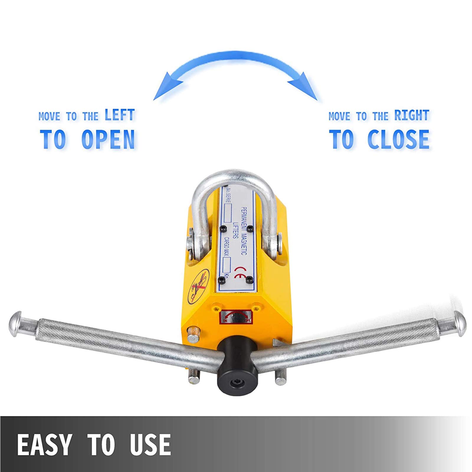 Lasthebemagnet 100 Kg/220Lbs Maximale Zugkraft, Hebemagnet Permanentmagnetheber, Keine Entmagnetisierung, Kein Strombedarf, 3,5 Sicherheitsfaktor