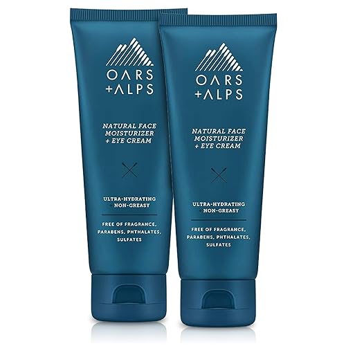 Oars + Alps Hidratante facial y crema para ojos, cuidado de la piel probado por dermatólogos infundido con jugo de hoja de aloe y vitamina E, tamaño
