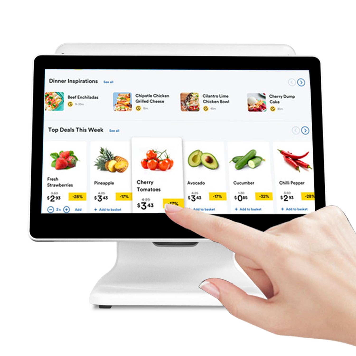 Caisse enregistreuse intelligente à double écran avec écrans tactiles réglables pour les entreprises de vente au détail, de restauration et d'hôtellerie