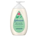 Johnson\'s Skin Nourish Moisturizing Baby Lotion with Aloe Vera Scent & Vitamin E, Gentle & Lightweight Body Lotion for The Whole Family, Hypoallergenic, Dye-Free, 16.9 fl. oz