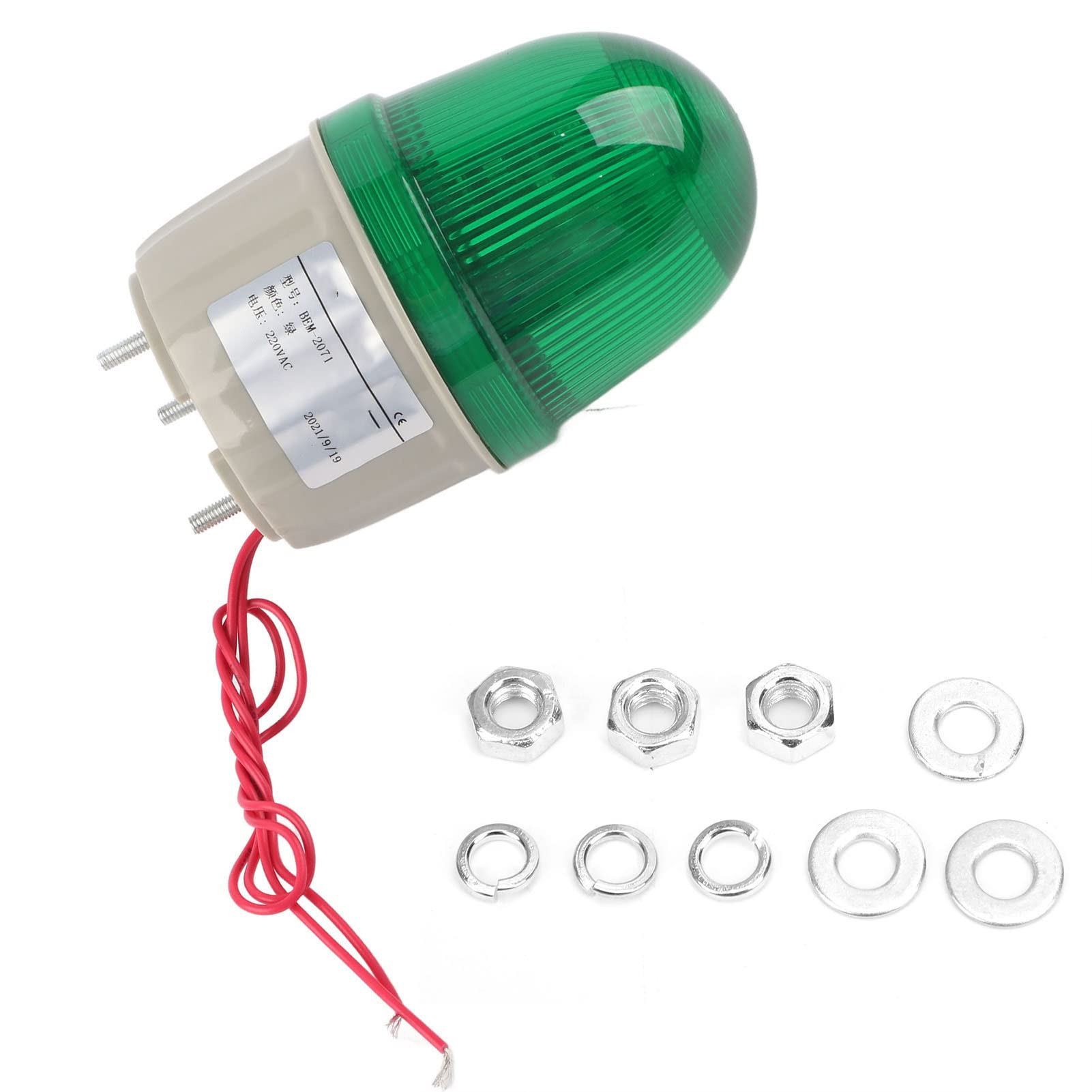 Spia Luminosa BEM-2071 Indicatore Lampeggiante Rotante a LED Spia Rotante Portatile Per Monitoraggio 220 V Ca(Verde)
