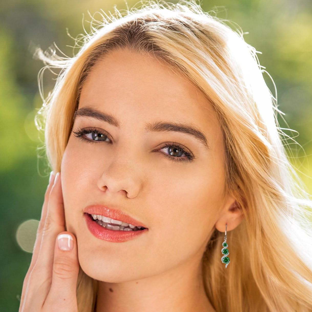 Starchenie Birthstone Dangle Drop Earrings 925 Sterling Silver Gemstones Leverback Earrings Jewelry Gift for Women