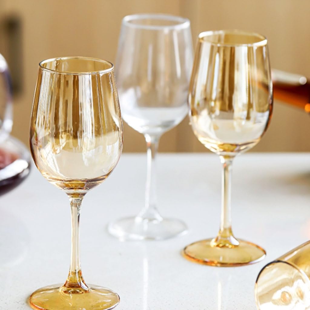 Magnifiquement Verres à vin dorés Verre à Long Pied en Cristal Verres à Champagne Verre à Cocktail 350 ML / 11,8 oz Personnaliser