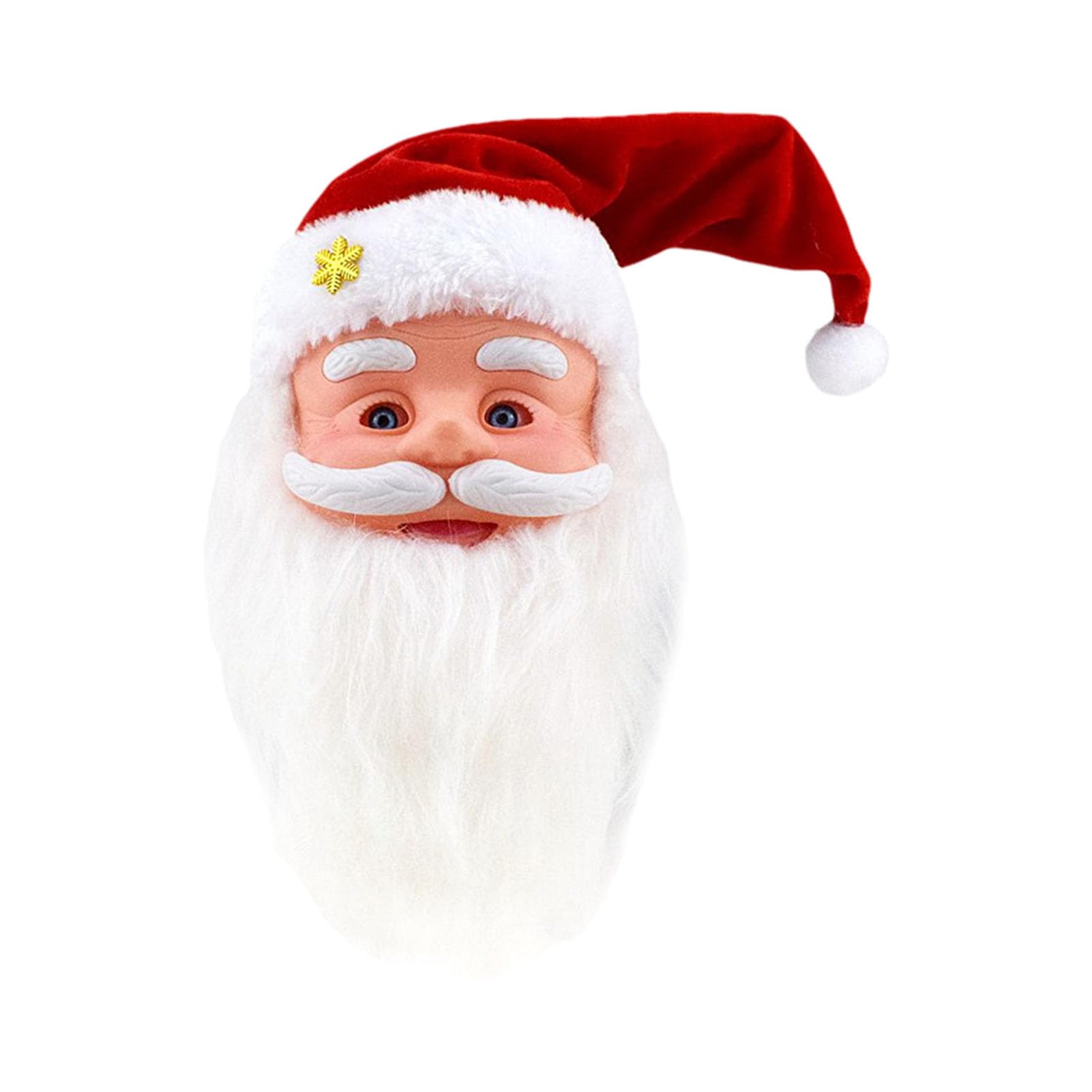 animated santa サンタクロース 人形 ステンドグラスランプ付き FINLALO Animated Santa Claus, Christmas Animatronic Talking Santa