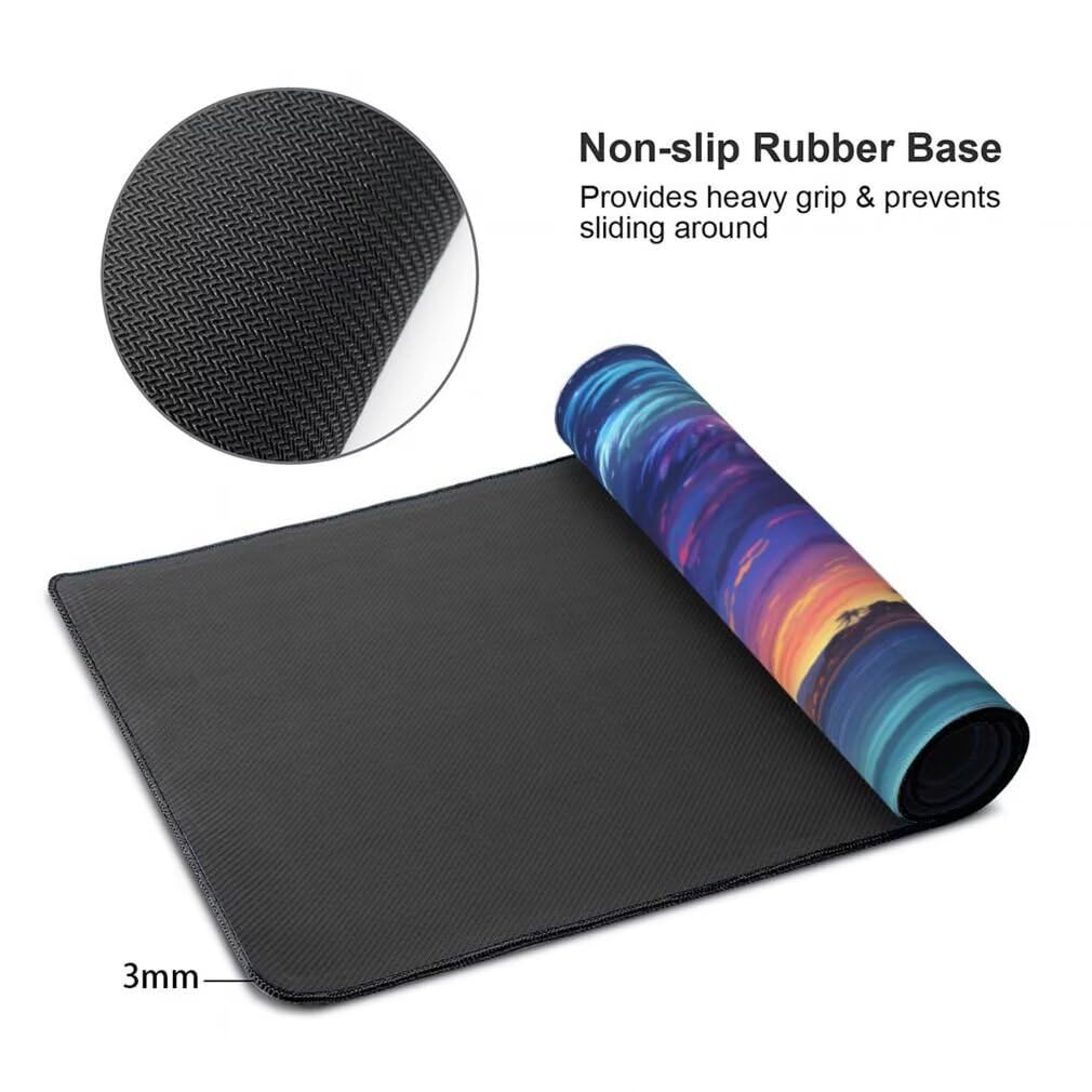 Alfombrilla Raton XXL 1200 x 600 x 3 mm, Mouse Pad Grande Gaming, Alfombrilla de Raton Mar Mousepad Lavable Desk Mat para Juegos Y Oficina, Impermeable y Antideslizante (Fuegos Artificiales) -MP1569