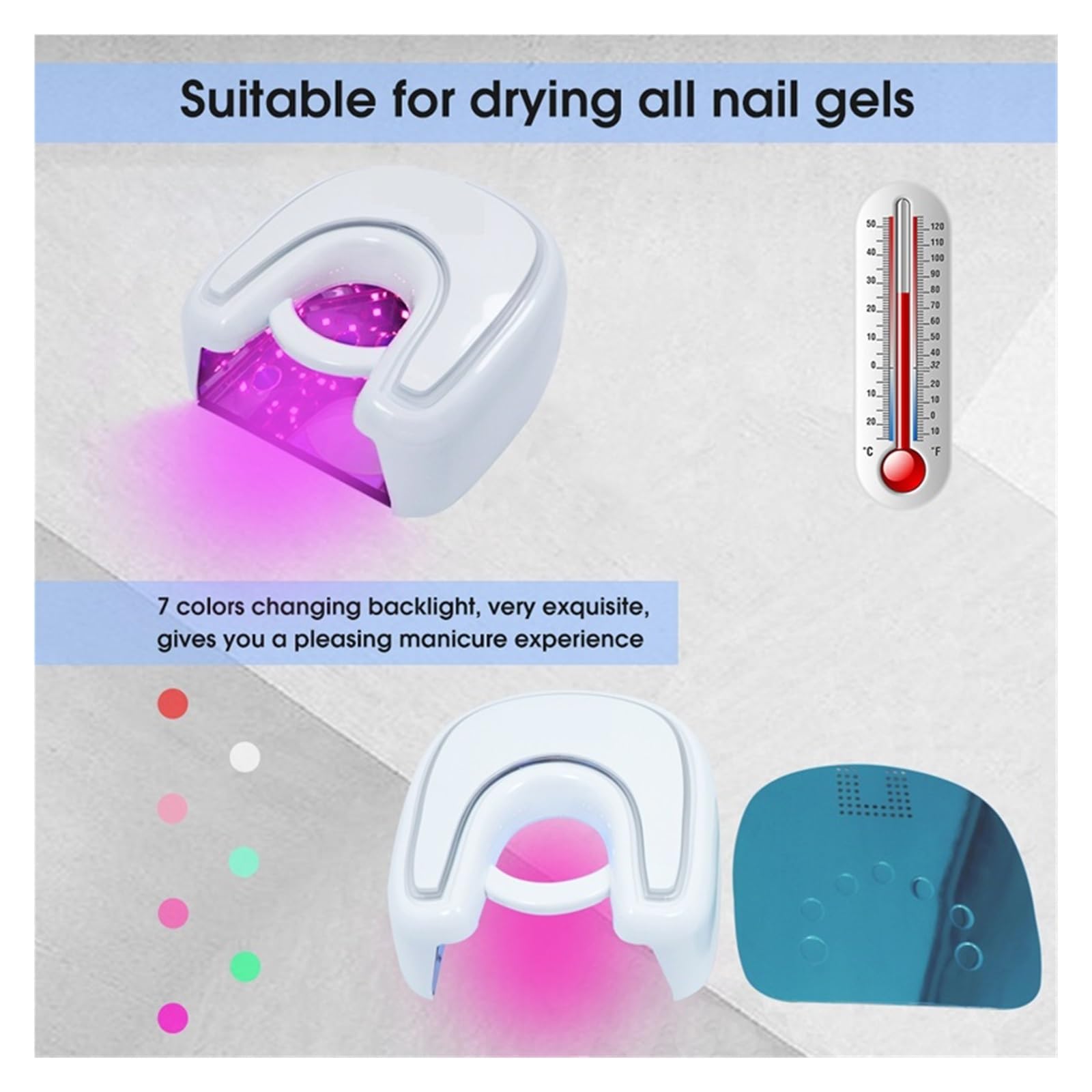 Lampada LED per unghie, Lampada for unghie a LED UV da 48w Lampada for unghie a LED senza fili Batteria al litio ricaricabile Lampada for unghie a LED UV Lampada for cure professionale Manicure Art pe