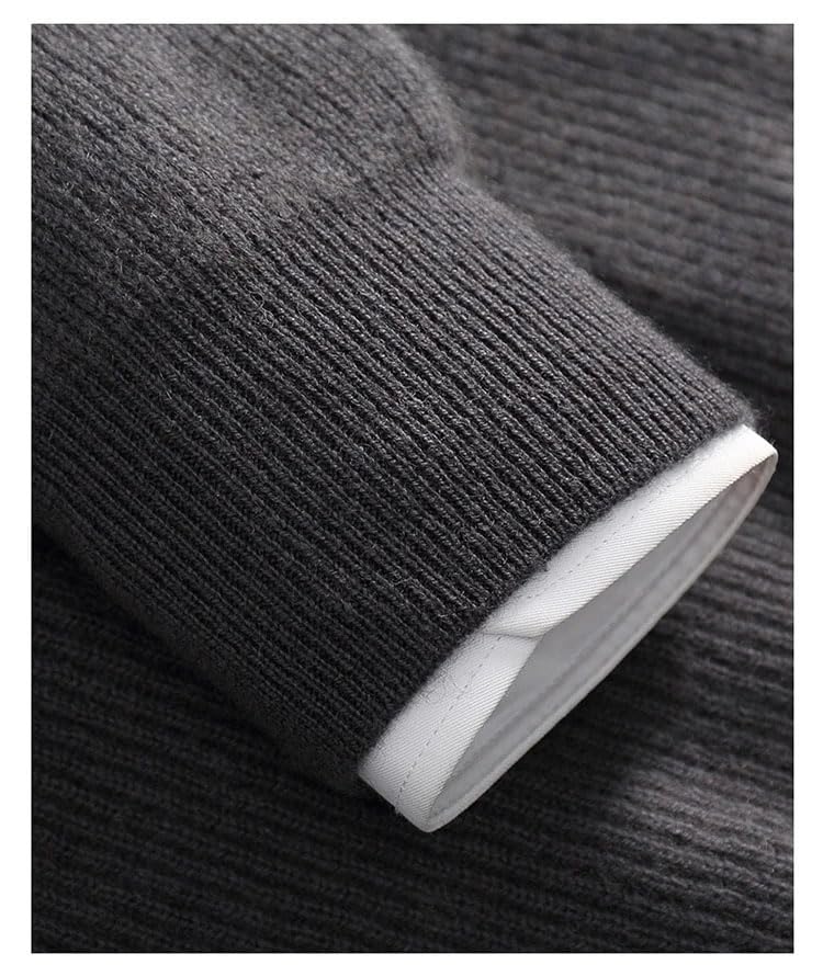Men's 100 Percent Cashmere Cardigan Half High Collar Sweater Long Sleeve Knitted Business Casual Sweater4