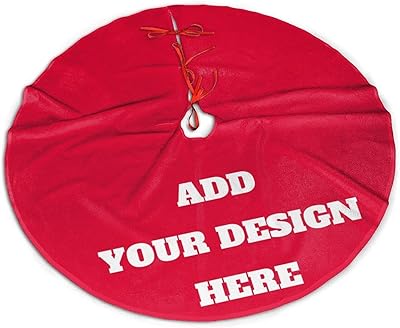 Custom Christmas Tree Skirt, Personalized Add Your Image Text Logo Xmas Decor Festive Holiday Decoration Ornaments Home Indoor Outdoor, Size 30 Inch 36 Inch 48 Inch