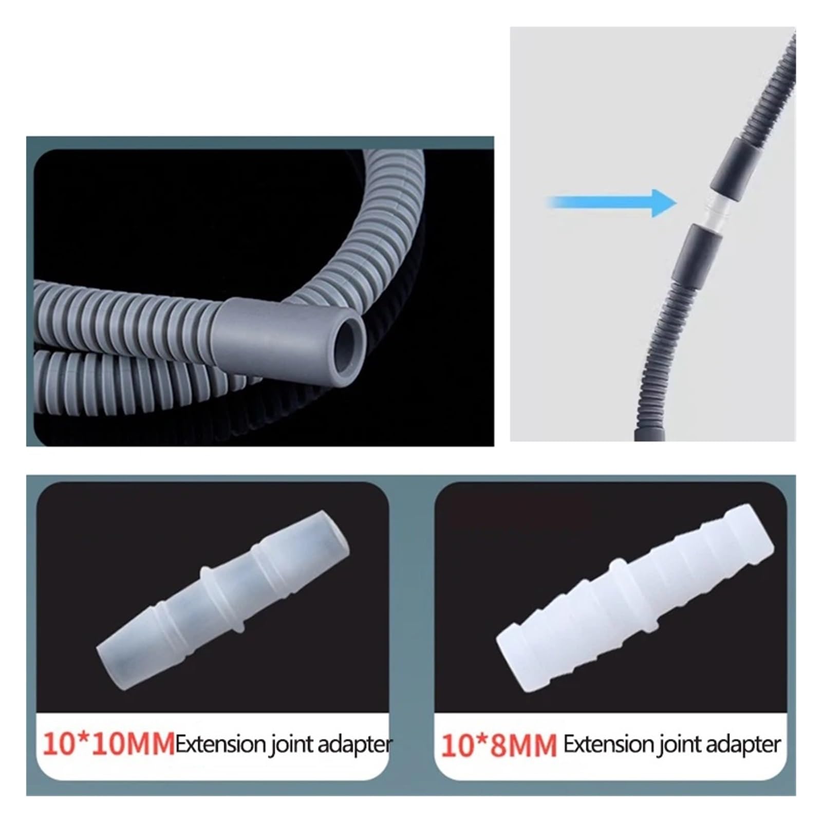Tubo Flessibile Di Scarico Calibro 10 Mm For Asciugatrice, Prolunga For Tubo Di Scarico For Lavatrice E Asciugatrice, Lunghezza 0,2 M-2 M, Soffietto(2m)
