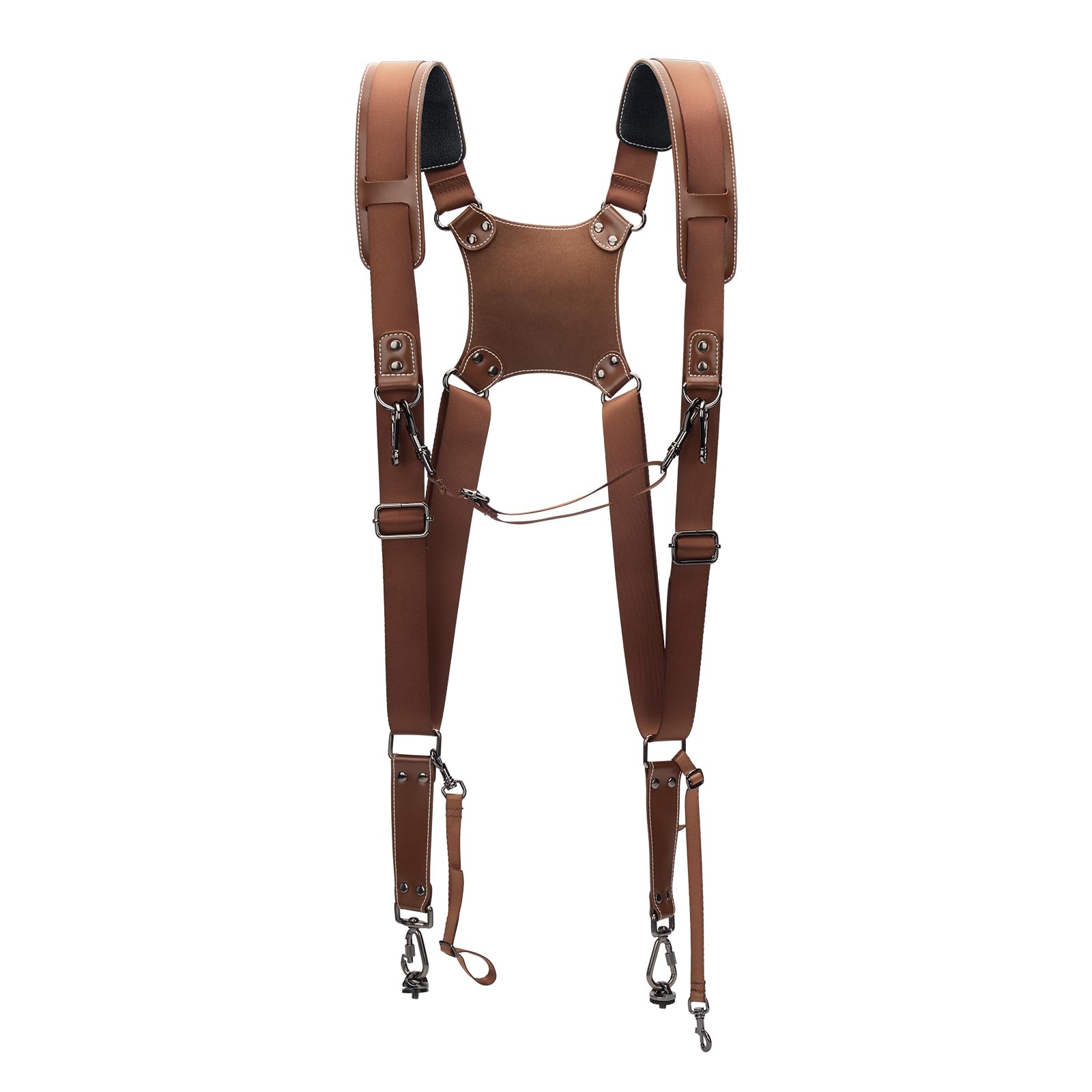 Cwatcun Camera Strap, Camera Harness for Photographers-Leather Dual Camera Neck Shoulder Straps for Canon, Nikon, Sony, Fuji DSLR SLR Mirrorless