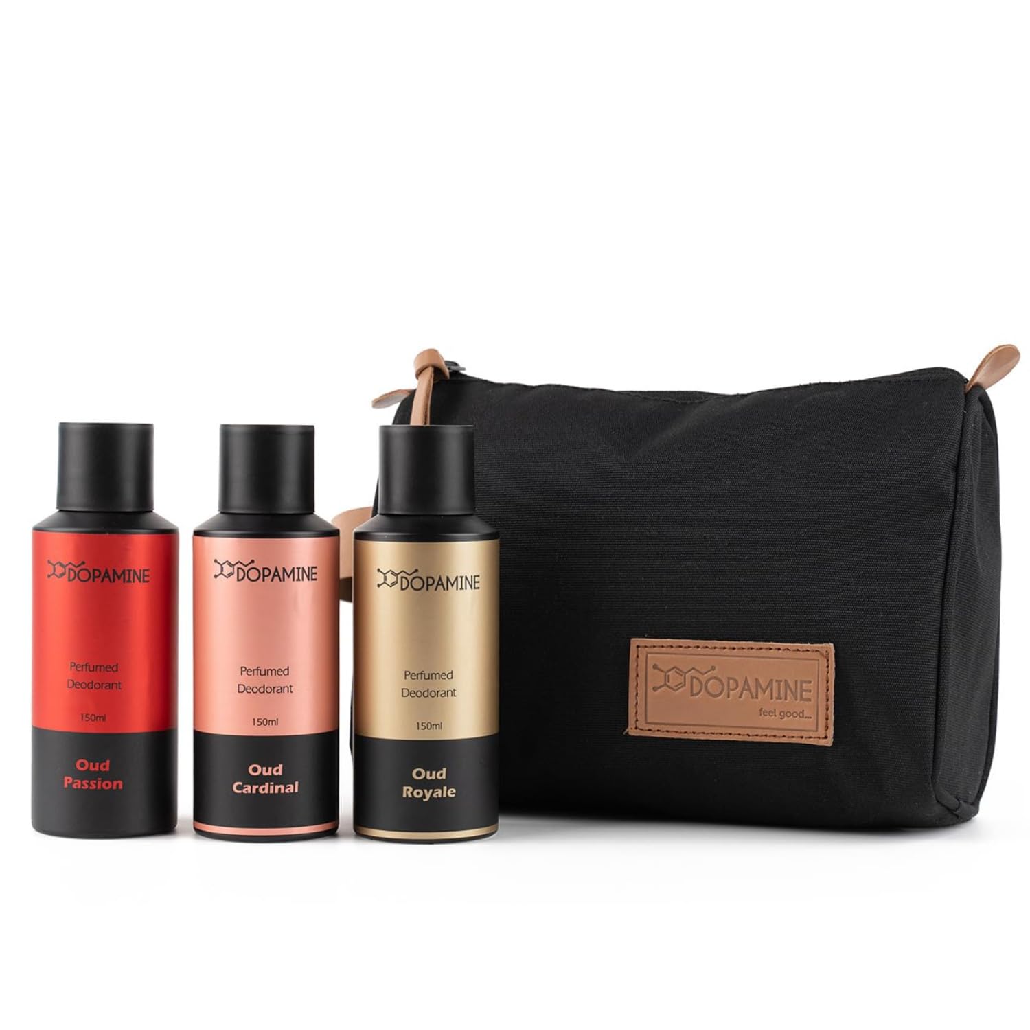 Dopamine Oud Deodorant for Men Combo Long lasting Smell | Body Spray For Man - Premium Oud Deo Set for Women - (Free Travel Pouch)