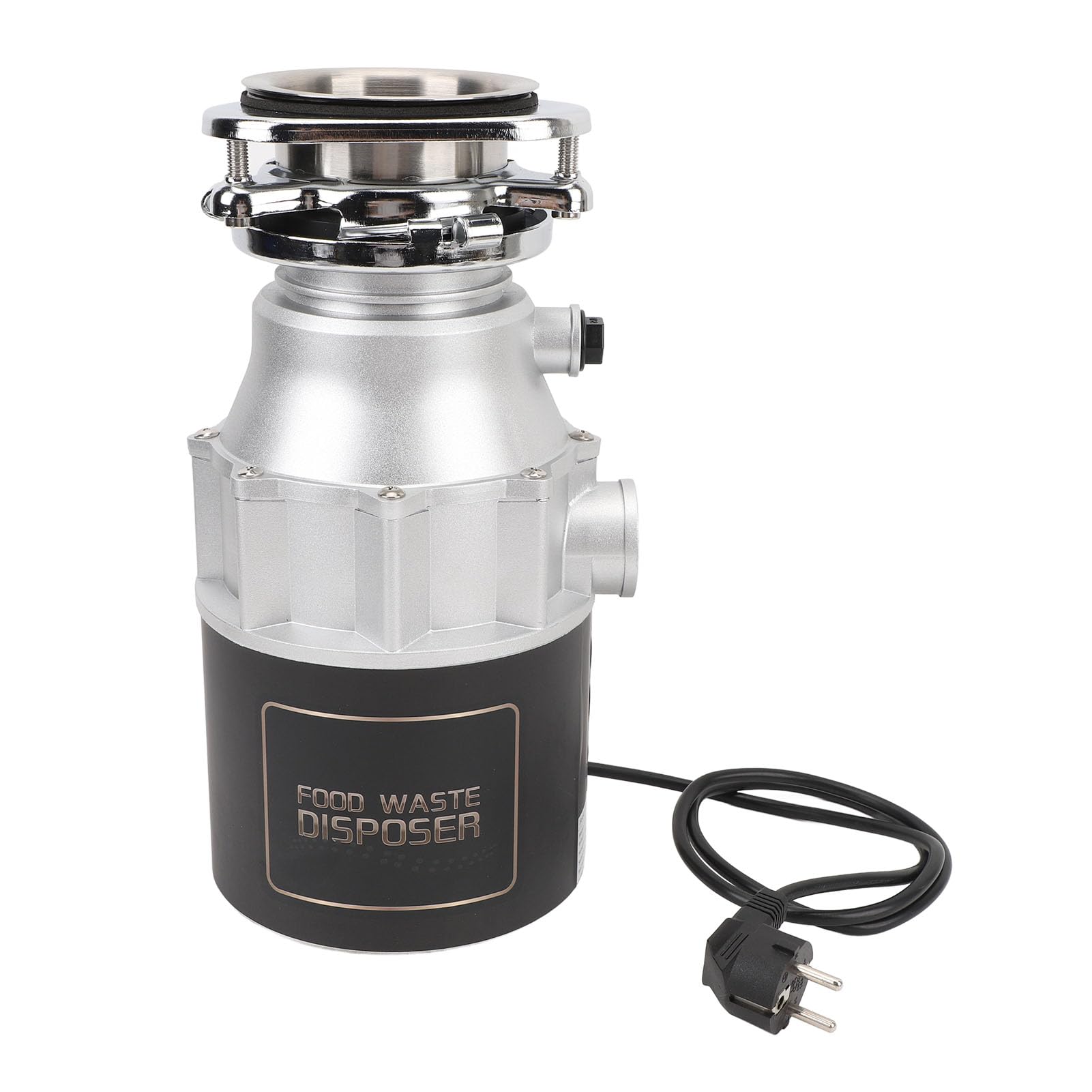 Triturador de Basura, Triturador de Basura de Fregadero de Acero Inoxidable con Cámara de Trituración de 1200ml, 3800RPM Alimentación Continua Triturador de Residuos de Comida