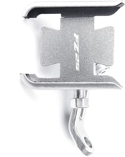 WREXIL Mount Bracket Motorcycle Aluminum Mobile Phone Holde Rearview Mirror Handlebar Bracket for Yamaha FZ25 FZ-25 (Color  Mirror Type Silver)
