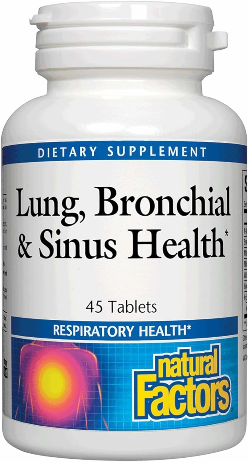 Lung, Bronchial & Sinus Health by Natural Factors, Natural Supplement for Respiratory Health and Easy Breathing, 45 tablets (45 servings)