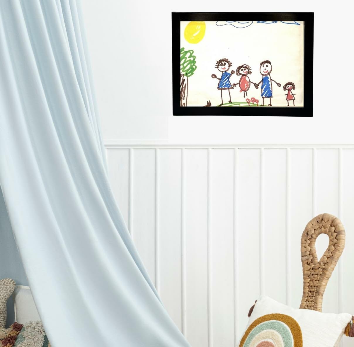 Cadres artistiques pour enfants interchangeables, cadre artistique pour enfants, cadre de projet artistique pour enfants, cadre de taille A4 - Cadre sans verre, sans danger pour vos enfants (Noir)