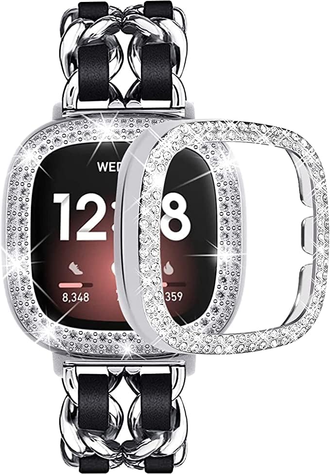 Miniatura 1 de Cute Luxury Metal Diamond Slim Glitter Compatible for Fitbit Versa 4&3 Bands WomenFitbit Sense BandsFitbit Sense 2 Bands Band for Women Bling